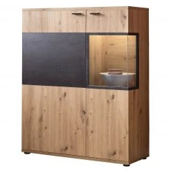Highboard - Artisan Eiche-Burned Wood - Glas rechts - 100 cm breit