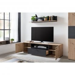 TV-Lowboard - Artisan Eiche-Burned Wood - 180 cm breit -Esszimmer Verkaufsgeschäft 0405037600 05 1600Wx1600H