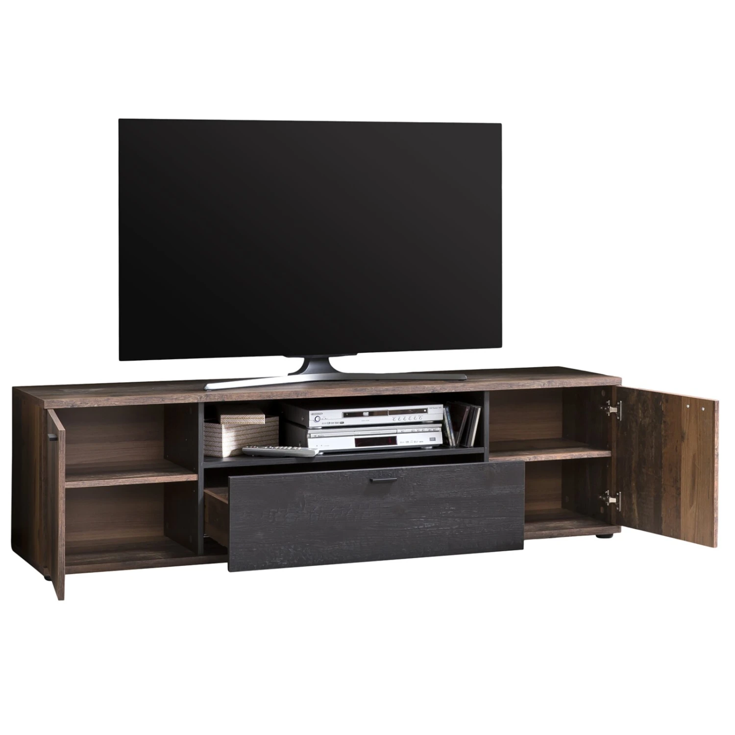 TV-Lowboard - Oldwood-Burned Wood - 180 cm breit 3 TV-Lowboard - Oldwood-Burned Wood - 180 cm breit – Bild 3