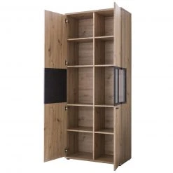 Vitrine - Artisan Eiche-Burned Wood - 2 Türen - 197 cm hoch -Esszimmer Verkaufsgeschäft 0405037700 03 1600Wx1600H