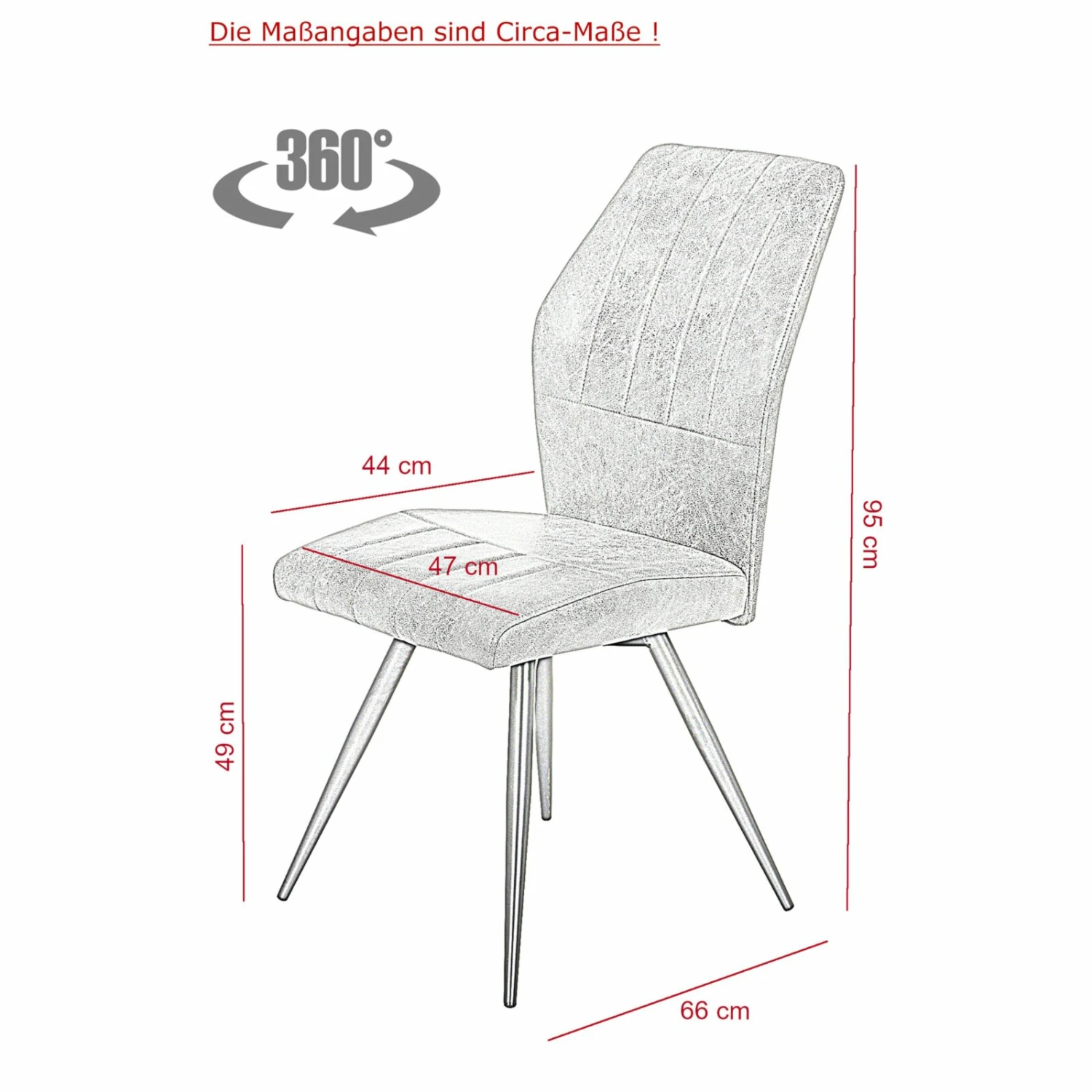 4er-Set Schwingstühle - anthrazit - Vintage-Optik 6 4er-Set Schwingstühle - anthrazit - Vintage-Optik – Bild 6