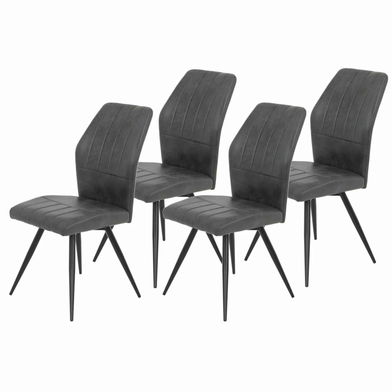 4er-Set Schwingstühle - anthrazit - Vintage-Optik 1 4er-Set Schwingstühle - anthrazit - Vintage-Optik