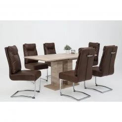 2er-Set Schwingstühle - braun Vintage - Microfaser -Esszimmer Verkaufsgeschäft 0405038300 03 1600Wx1600H