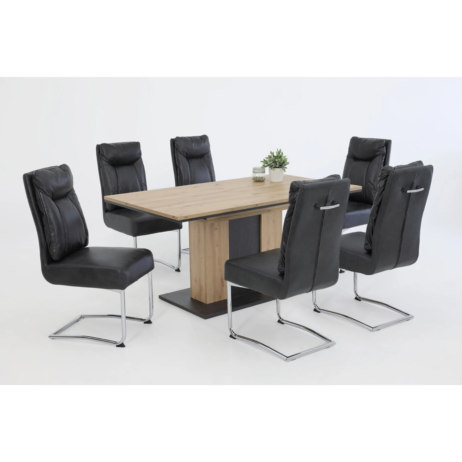 2er-Set Schwingstühle - anthrazit Vintage - Microfaser 3 2er-Set Schwingstühle - anthrazit Vintage - Microfaser – Bild 3