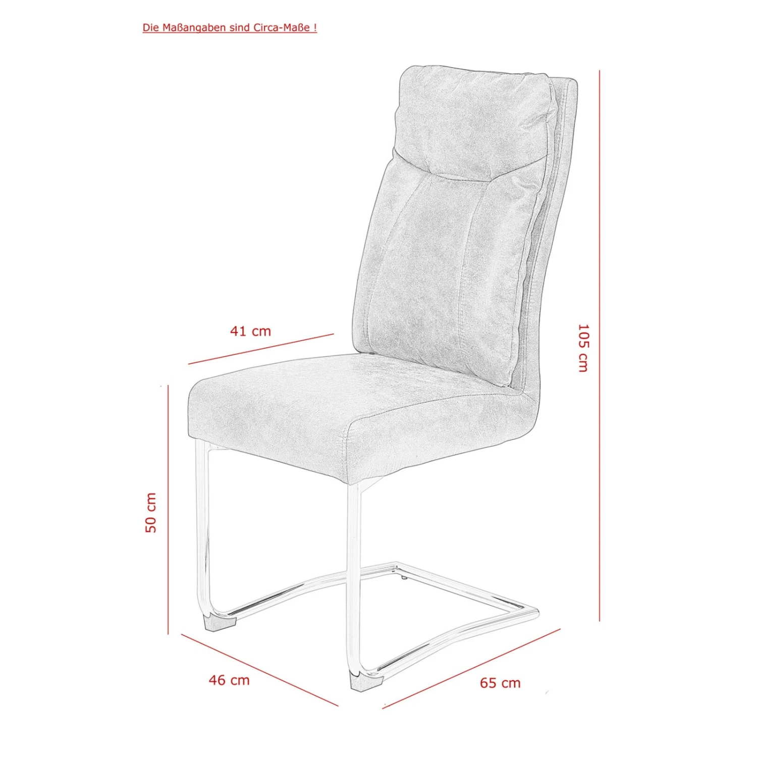 2er-Set Schwingstühle - anthrazit Vintage - Microfaser 4 2er-Set Schwingstühle - anthrazit Vintage - Microfaser – Bild 4