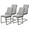 4er-Set Schwingstühle - grau-schwarz - Microfaser