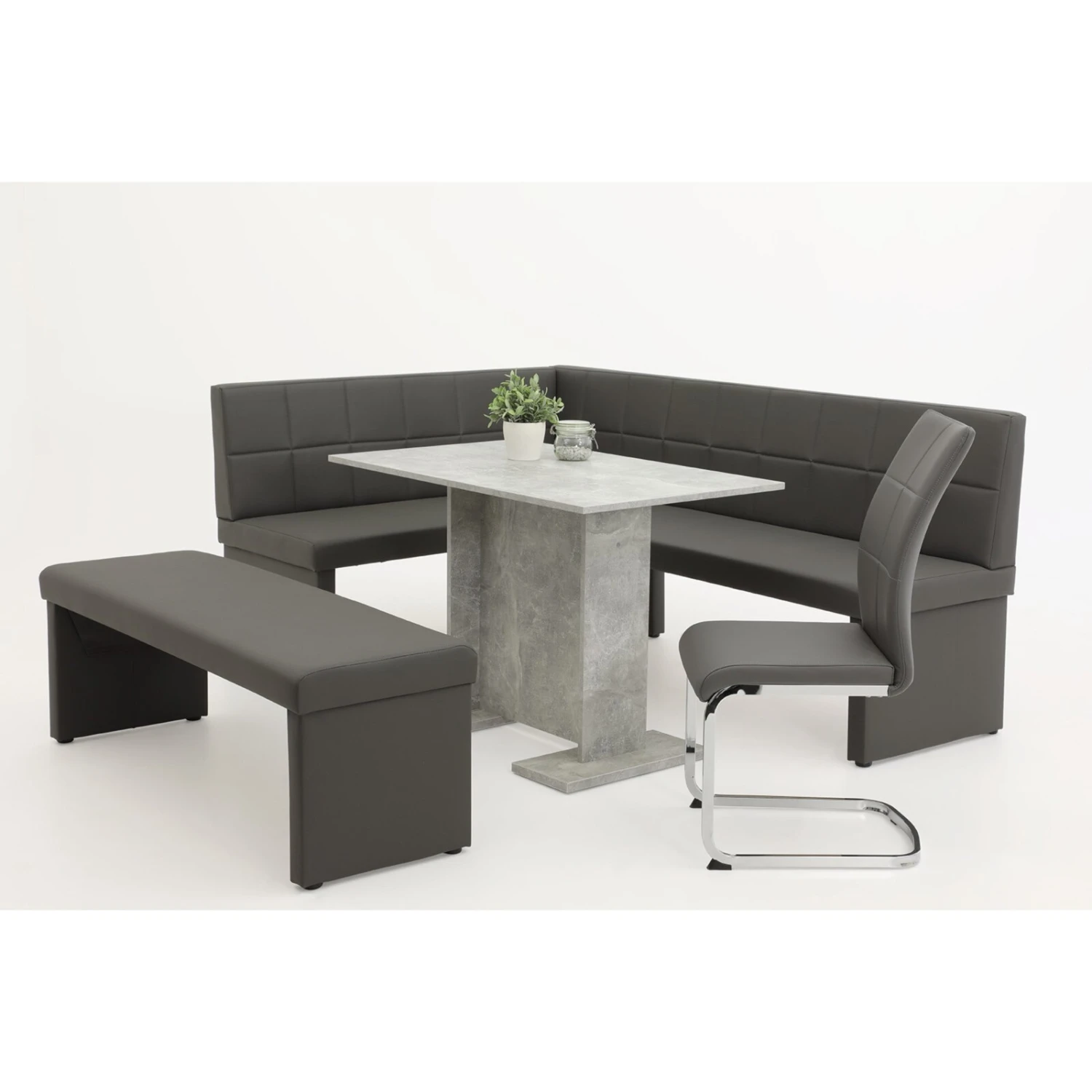 Sitzbank - grau - Kunstleder 2 Sitzbank - grau - Kunstleder – Bild 2