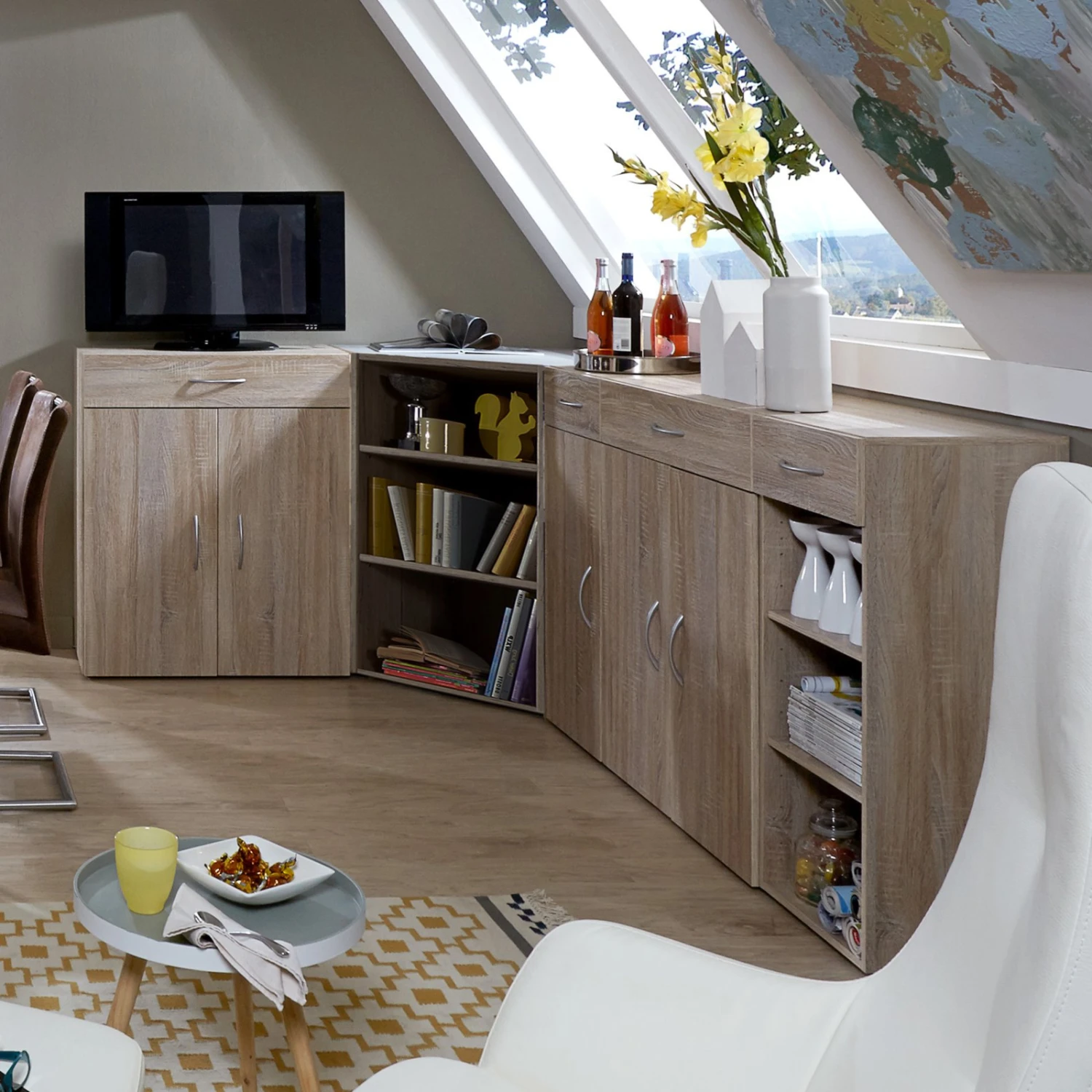 Regal - Eiche sägerau - 40x98x40 cm 2 Regal - Eiche sägerau - 40x98x40 cm – Bild 2