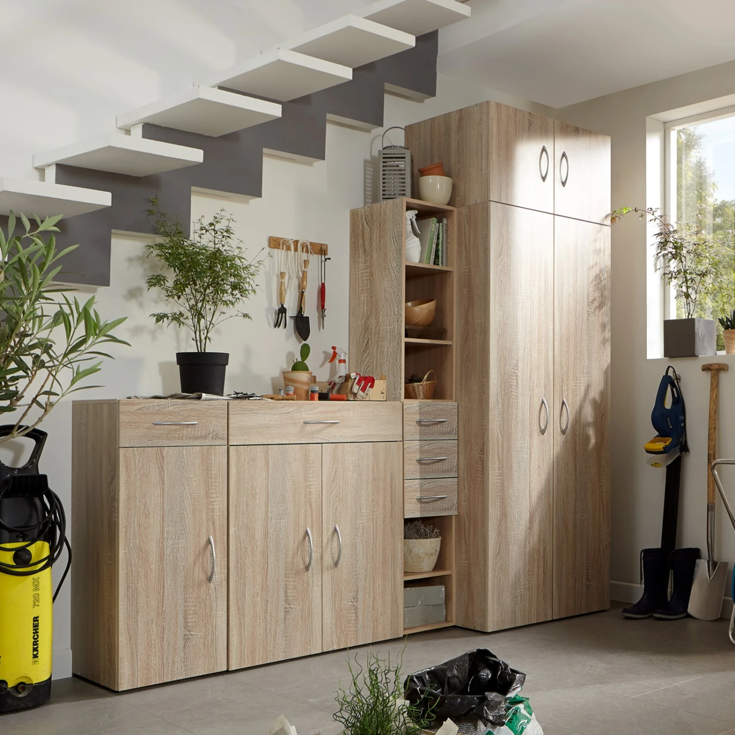 Regal - Eiche sägerau - 40x126x40 cm 2 Regal - Eiche sägerau - 40x126x40 cm – Bild 2