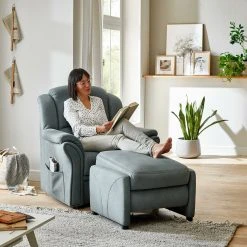 Relaxhocker - grau-blau - Microfaser - verstellbar -Esszimmer Verkaufsgeschäft 0426016100 03 1600Wx1600H