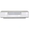 TV-Lowboard - weiß Hochglanz - Beton-Optik