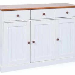 Sideboard WESTERLAND 4.2 - weiß-braun - Massivholz