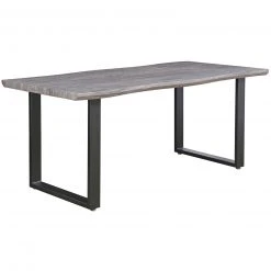 Esstisch - Eiche grau - schwarz - 180x90 cm