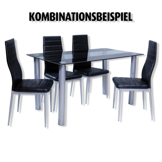 Polsterstuhl - schwarz - Lederoptik 2 Polsterstuhl - schwarz - Lederoptik – Bild 2