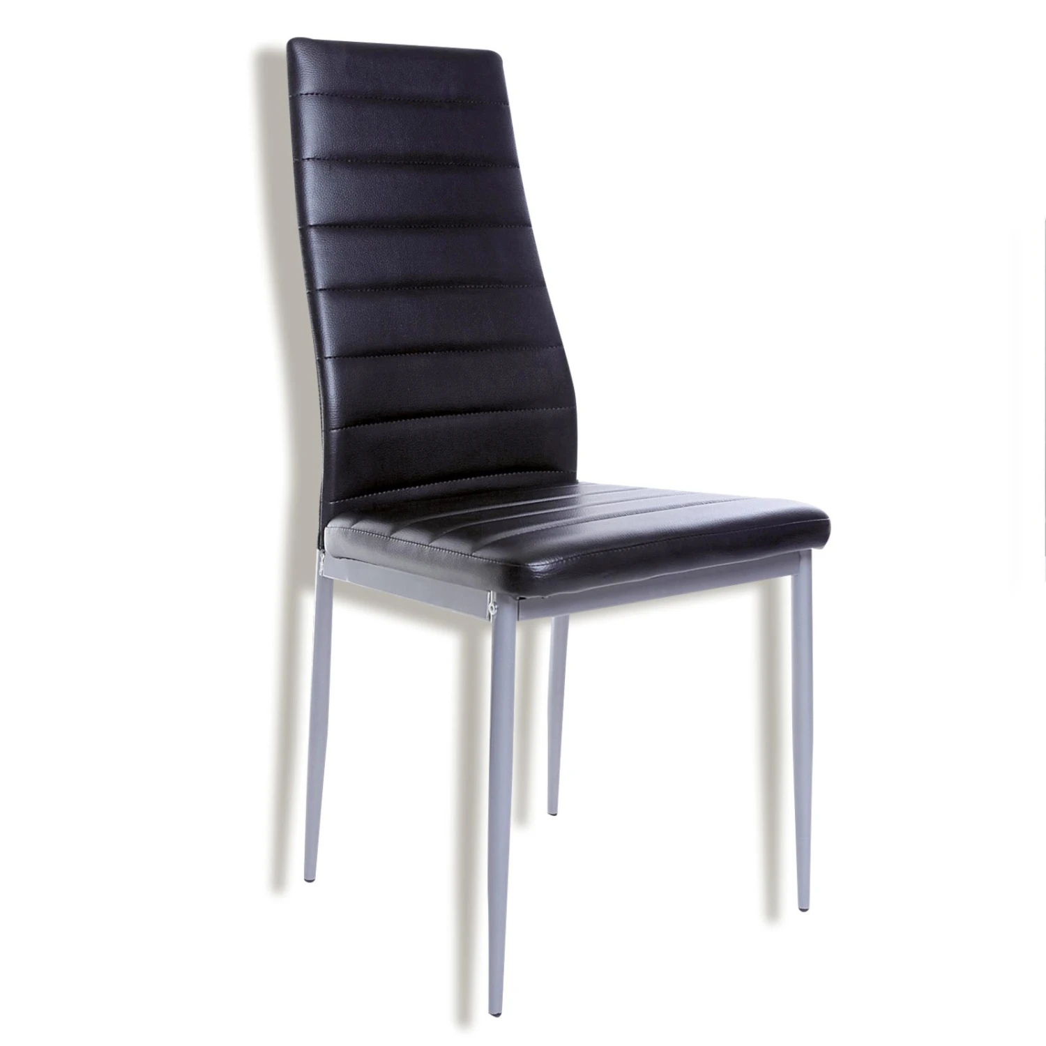 Polsterstuhl - schwarz - Lederoptik 1 Polsterstuhl - schwarz - Lederoptik