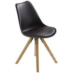 Stuhl - schwarz - Massivholzbeine