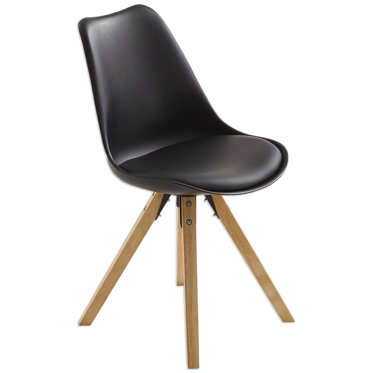 Stuhl - schwarz - Massivholzbeine 1 Stuhl - schwarz - Massivholzbeine