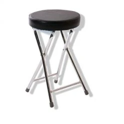 Klapphocker - schwarz - Kunstleder