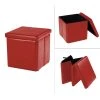 Sitzhocker - rot - Kunstleder - faltbar