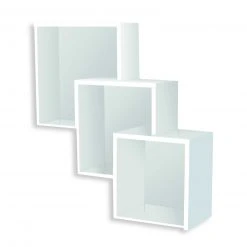 Wandregal - weiß Hochglanz - 3 Fächer