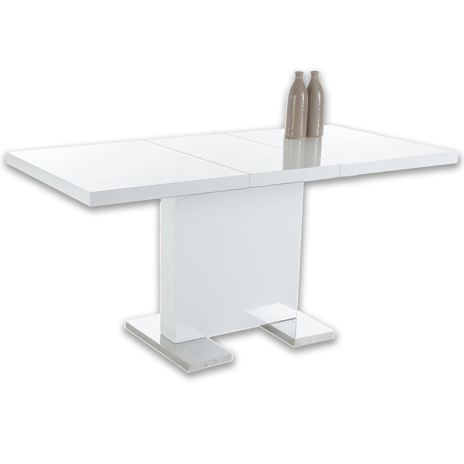 Tisch - weiß Hochglanz - ausziehbar - 120x80 cm 2 Tisch - weiß Hochglanz - ausziehbar - 120x80 cm – Bild 2