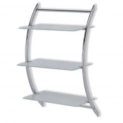 Wandregal - Metall verchromt - Sicherheitsglas