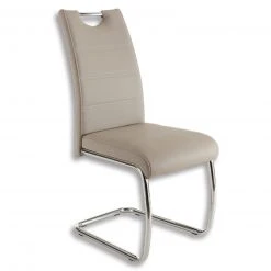 Freischwinger - cappuccino - Lederoptik