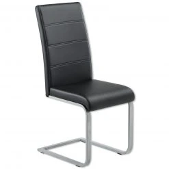 Freischwinger - schwarz - Lederoptik