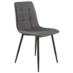 Stuhl - grau-schwarz - Lederoptik