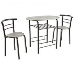 Tischgruppe - 3-teilig - Holz-Metall