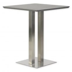 Bartisch - Keramikoptik - Edelstahl - 106 cm hoch