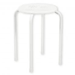 Hocker - weiß - Metall-pulverbeschichtet