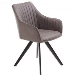 Armlehnenstuhl - grau - drehbar