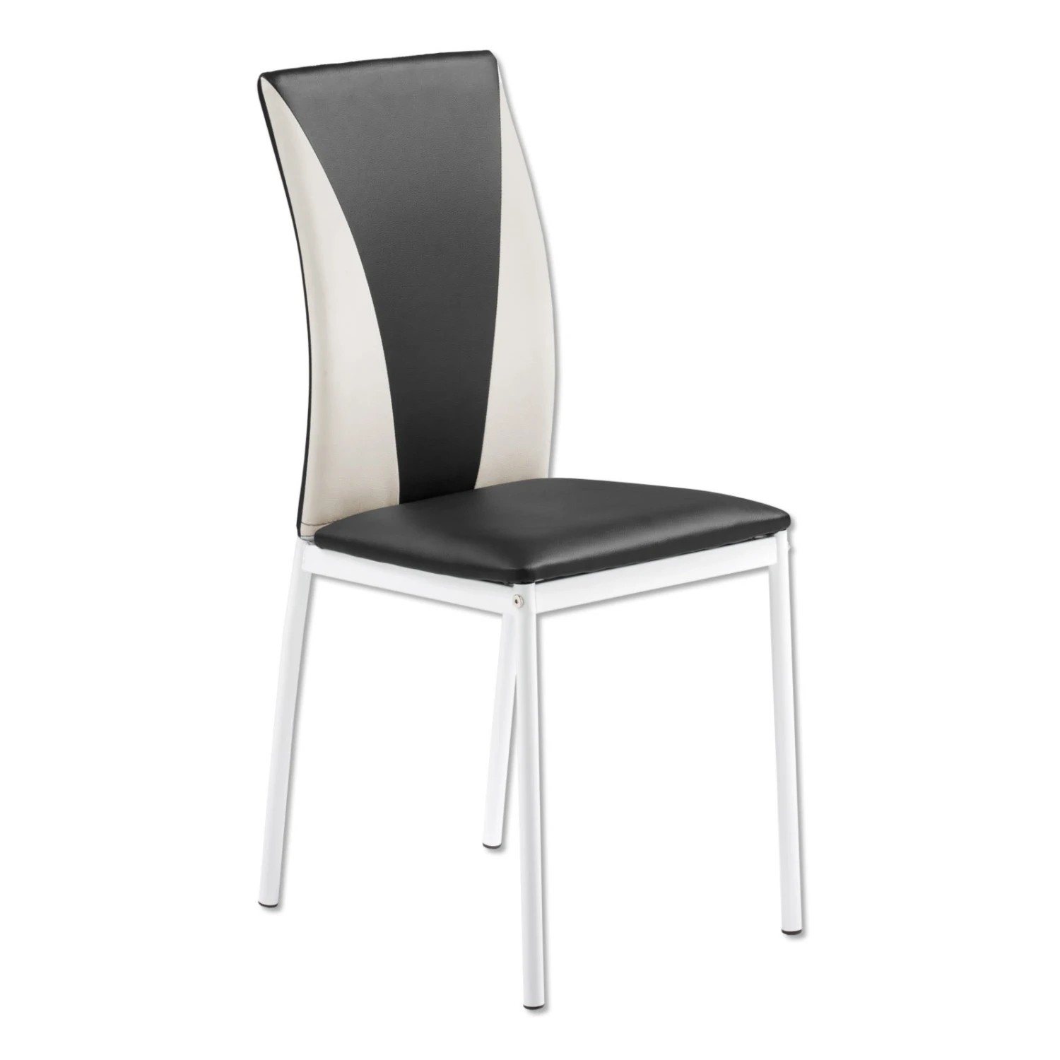 Polsterstuhl - schwarz-weiß - Lederoptik 1 Polsterstuhl - schwarz-weiß - Lederoptik