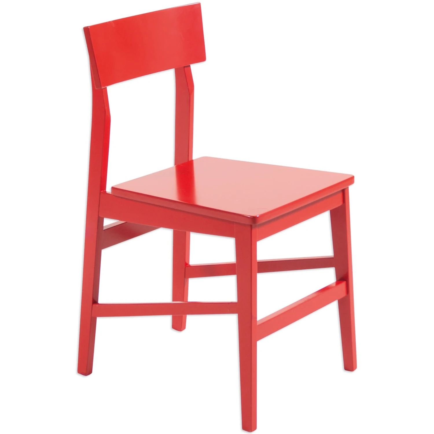 Stuhl - rot lackiert - Massivholz 1 Stuhl - rot lackiert - Massivholz