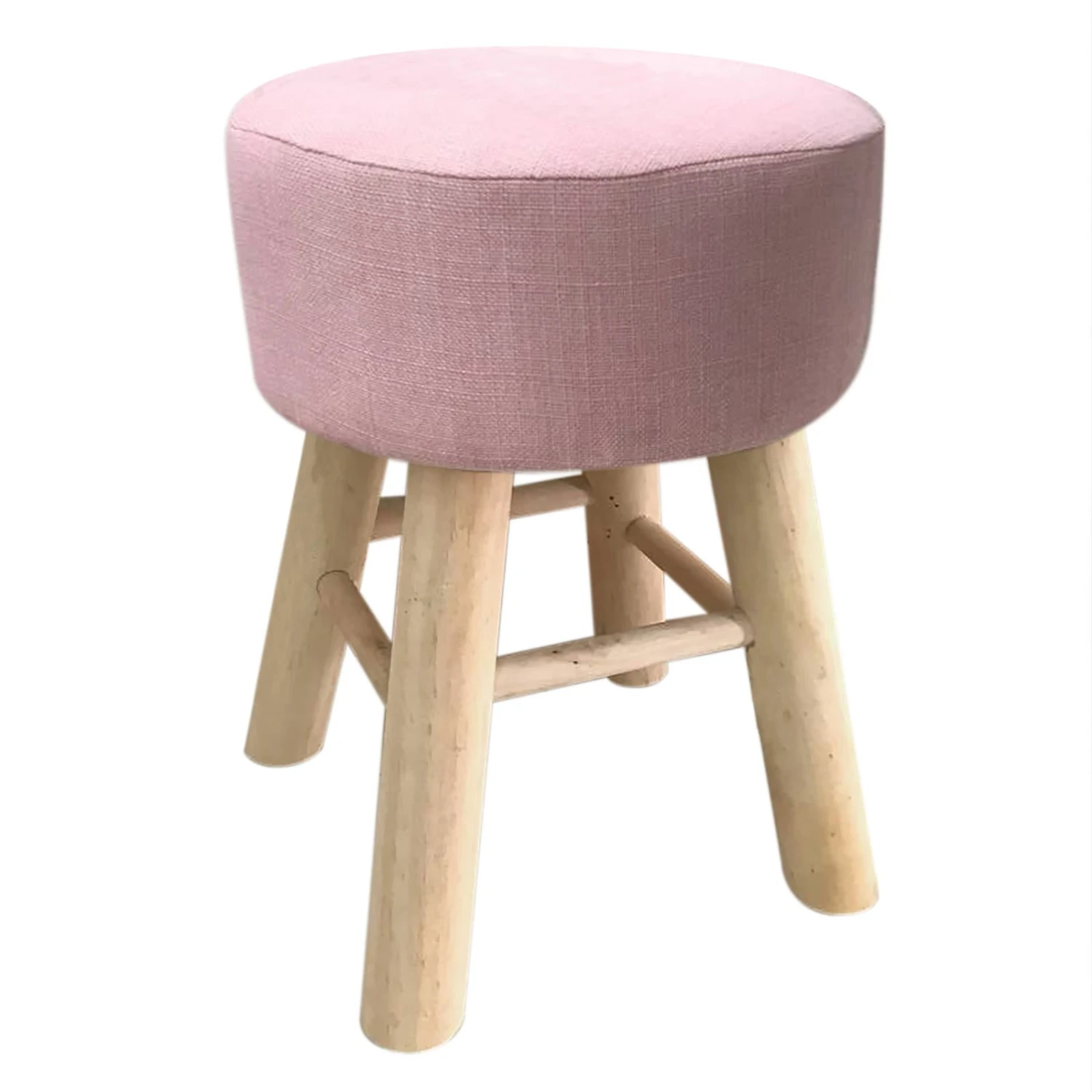 Sitzhocker - rosa - Webstoff - Kiefer 1 Sitzhocker - rosa - Webstoff - Kiefer
