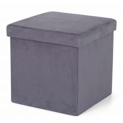 Sitzhocker - grau - faltbar - 38 cm