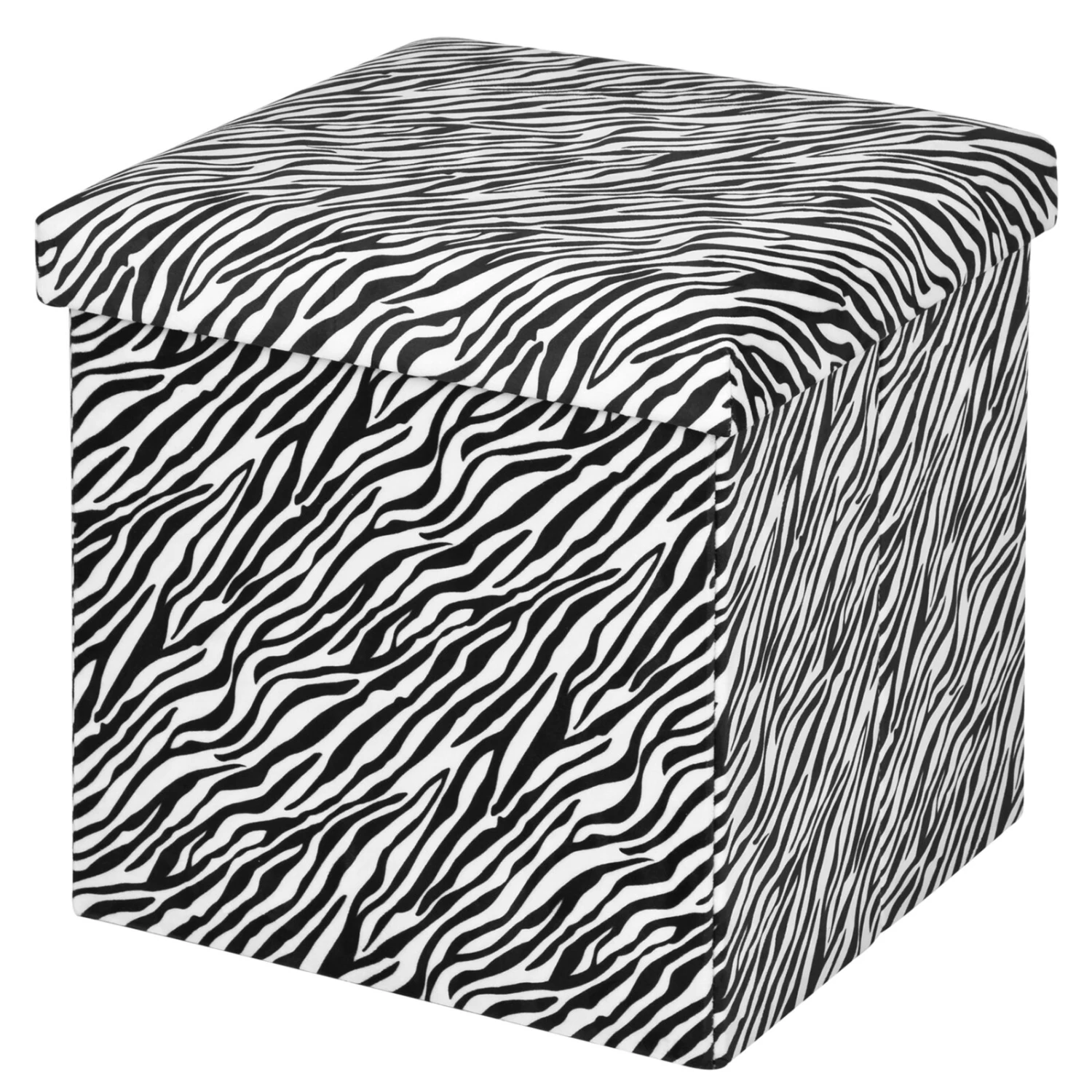 Sitzhocker - schwarz-weiß - Zebrafelloptik 1 Sitzhocker - schwarz-weiß - Zebrafelloptik