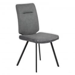 Polsterstuhl - hellgrau-schwarz - 46 cm breit