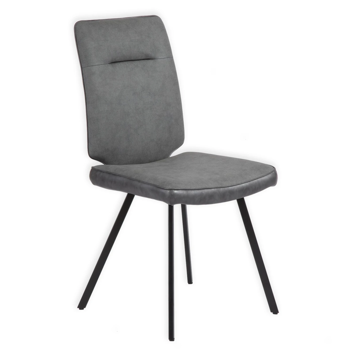 Polsterstuhl - hellgrau-schwarz - 46 cm breit 1 Polsterstuhl - hellgrau-schwarz - 46 cm breit
