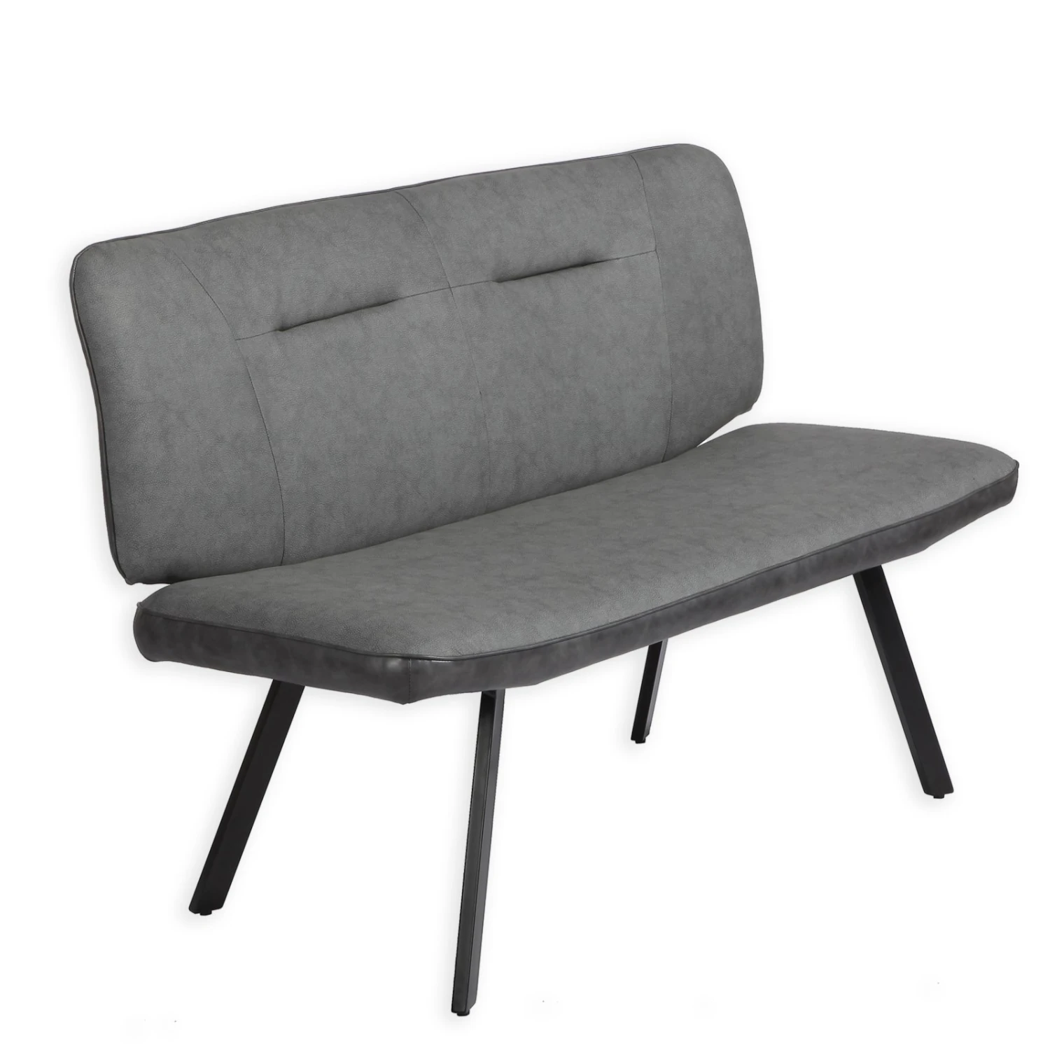 Sitzbank - hellgrau-schwarz - 142 cm breit 1 Sitzbank - hellgrau-schwarz - 142 cm breit