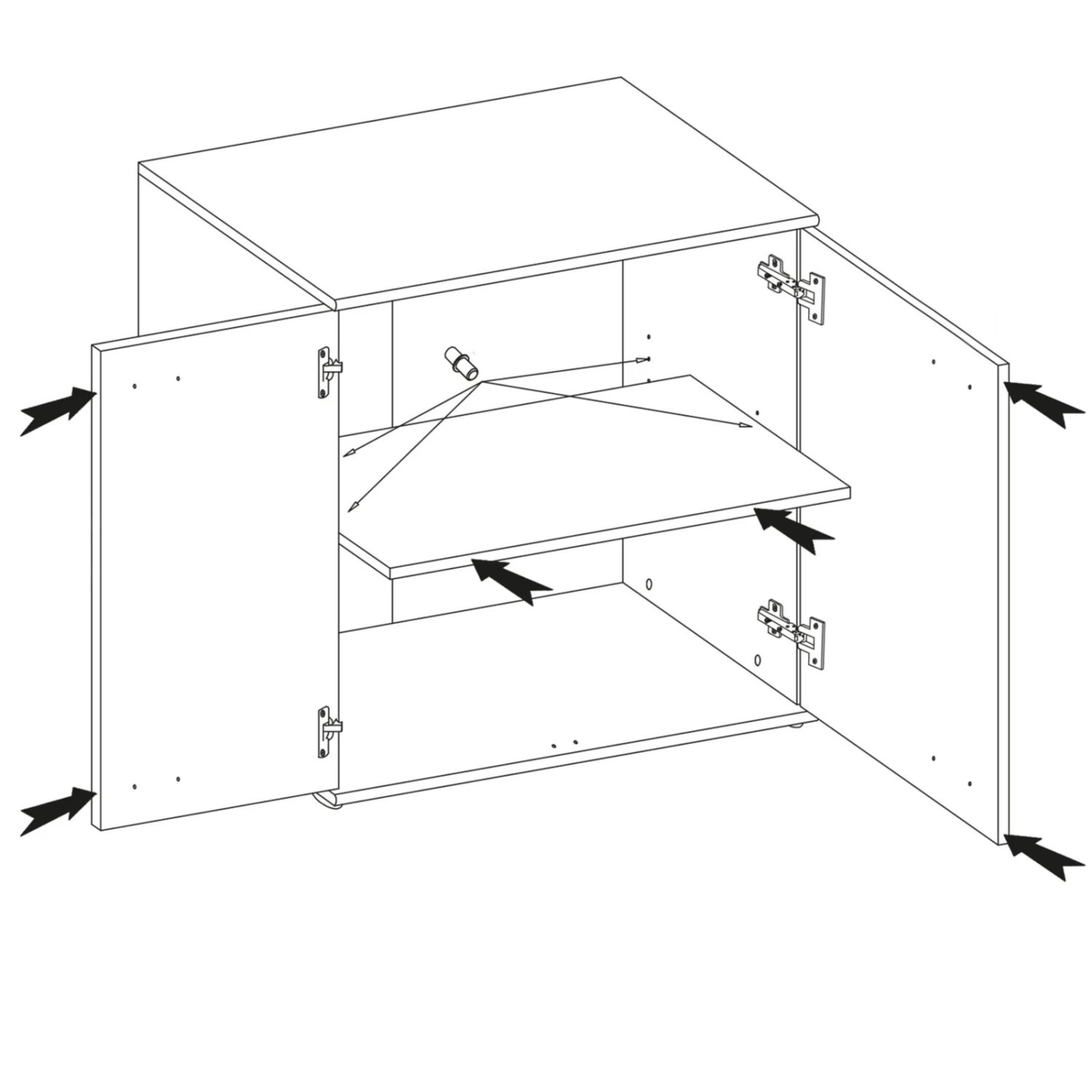 Kommode - weiß - 2 Türen - 71 cm breit 2 Kommode - weiß - 2 Türen - 71 cm breit – Bild 2