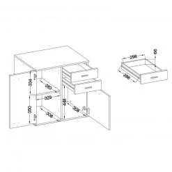 Kommode - Old Wood Vintage - anthrazit - 71 cm breit -Esszimmer Verkaufsgeschäft 1016001005 03 1600Wx1600H