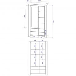 Vitrine - Kernbuche Massivholz - 110 cm 9 Vitrine - Kernbuche Massivholz - 110 cm -Esszimmer Verkaufsgeschäft 1016006600 05 1600Wx1600H