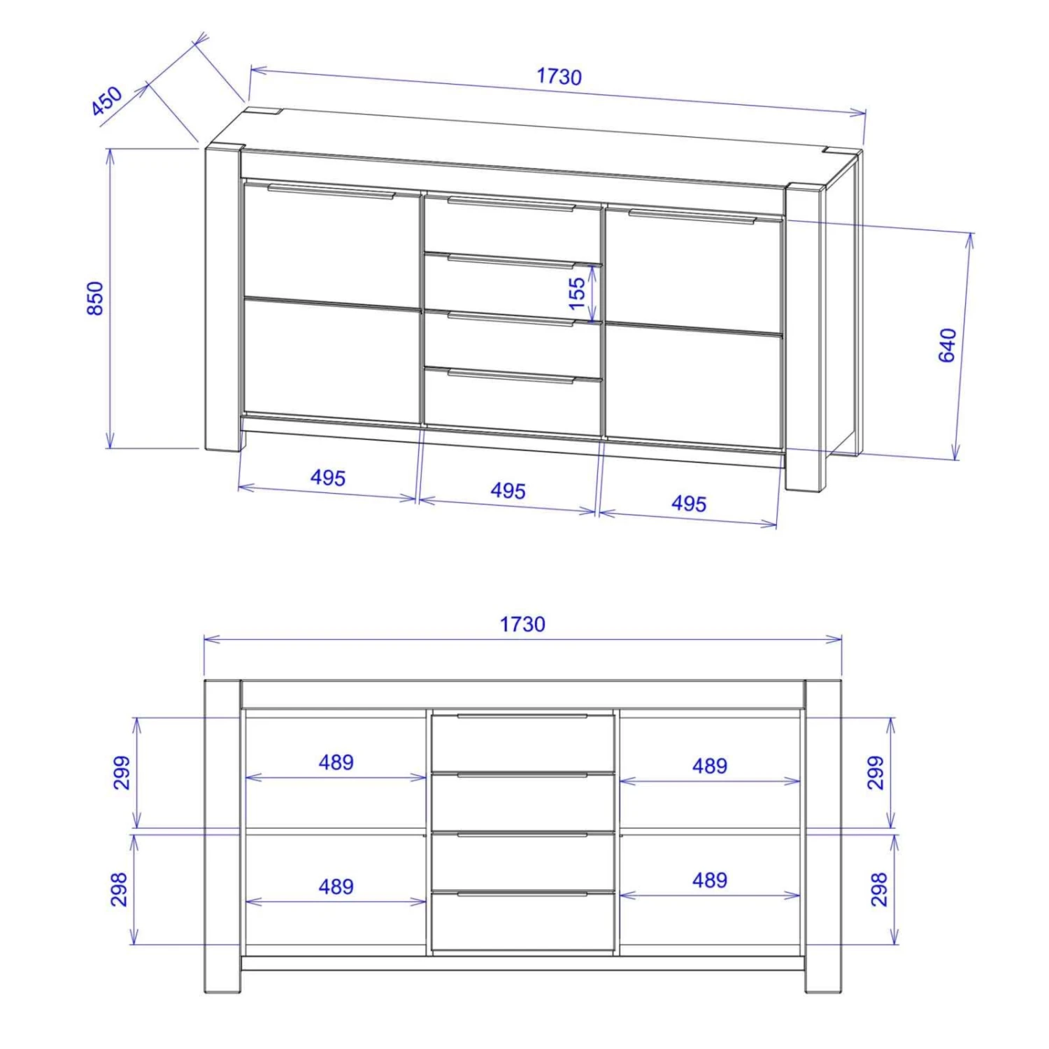 Sideboard - Kernbuche Massivholz - 175 cm 5 Sideboard - Kernbuche Massivholz - 175 cm – Bild 5