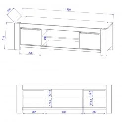Lowboard - Kernbuche Massivholz - 155 cm -Esszimmer Verkaufsgeschäft 1016006900 05 1600Wx1600H