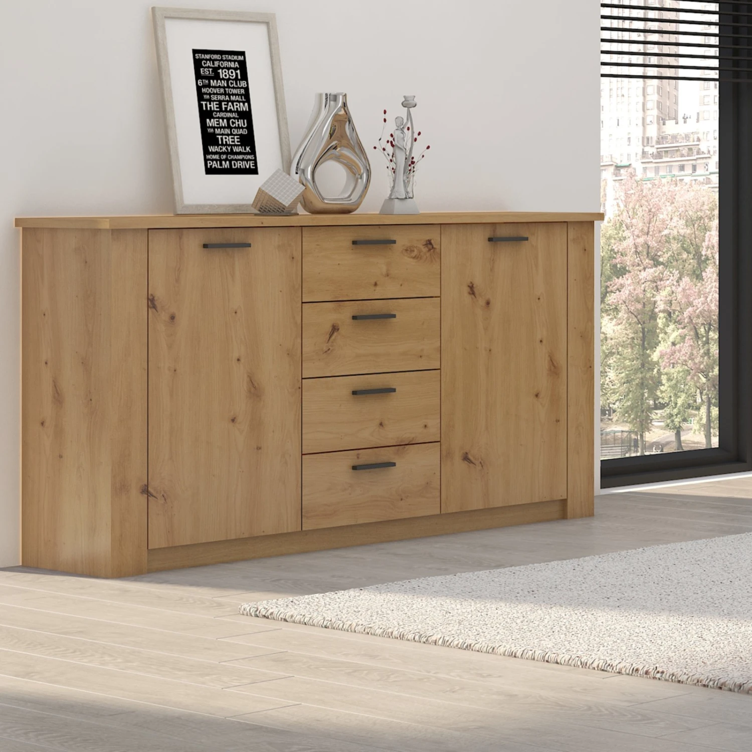 Sideboard - Artisan Eiche - 4 Schubkästen 2 Sideboard - Artisan Eiche - 4 Schubkästen – Bild 2