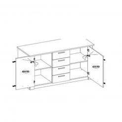 Sideboard - Artisan Eiche - 4 Schubkästen 6 Sideboard - Artisan Eiche - 4 Schubkästen -Esszimmer Verkaufsgeschäft 1016016600 03 1600Wx1600H