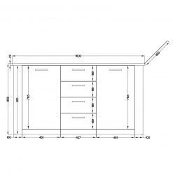 Sideboard - Artisan Eiche - 4 Schubkästen 7 Sideboard - Artisan Eiche - 4 Schubkästen -Esszimmer Verkaufsgeschäft 1016016600 04 1600Wx1600H