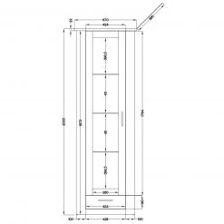 Vitrine - Artisan Eiche - 1 Schubkasten -Esszimmer Verkaufsgeschäft 1016016700 04 1600Wx1600H